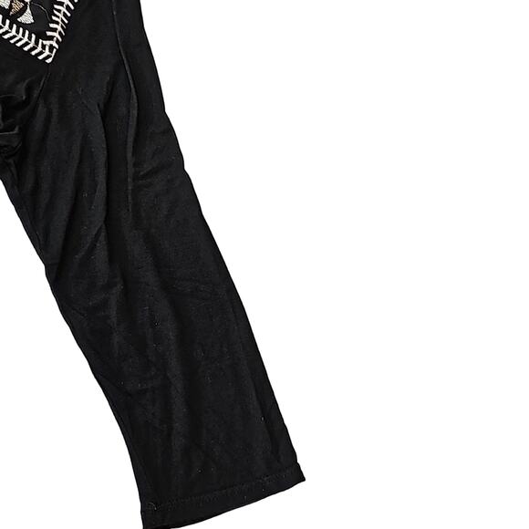 Womens Sz 1X Black Shear Babydoll Silver Embellished Whimsigoth Grunge Goth Top - Picture 6 of 10